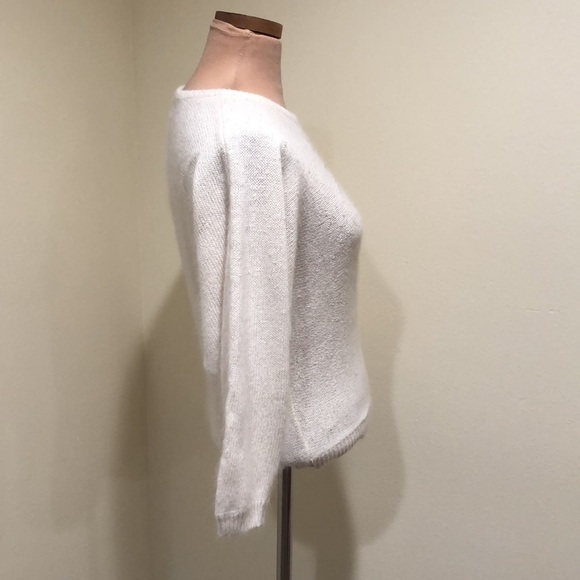 Vintage Pronto Moda Sweater Size Small Cream Sequin Beaded Dolman Sleeve - Picture 7 of 12